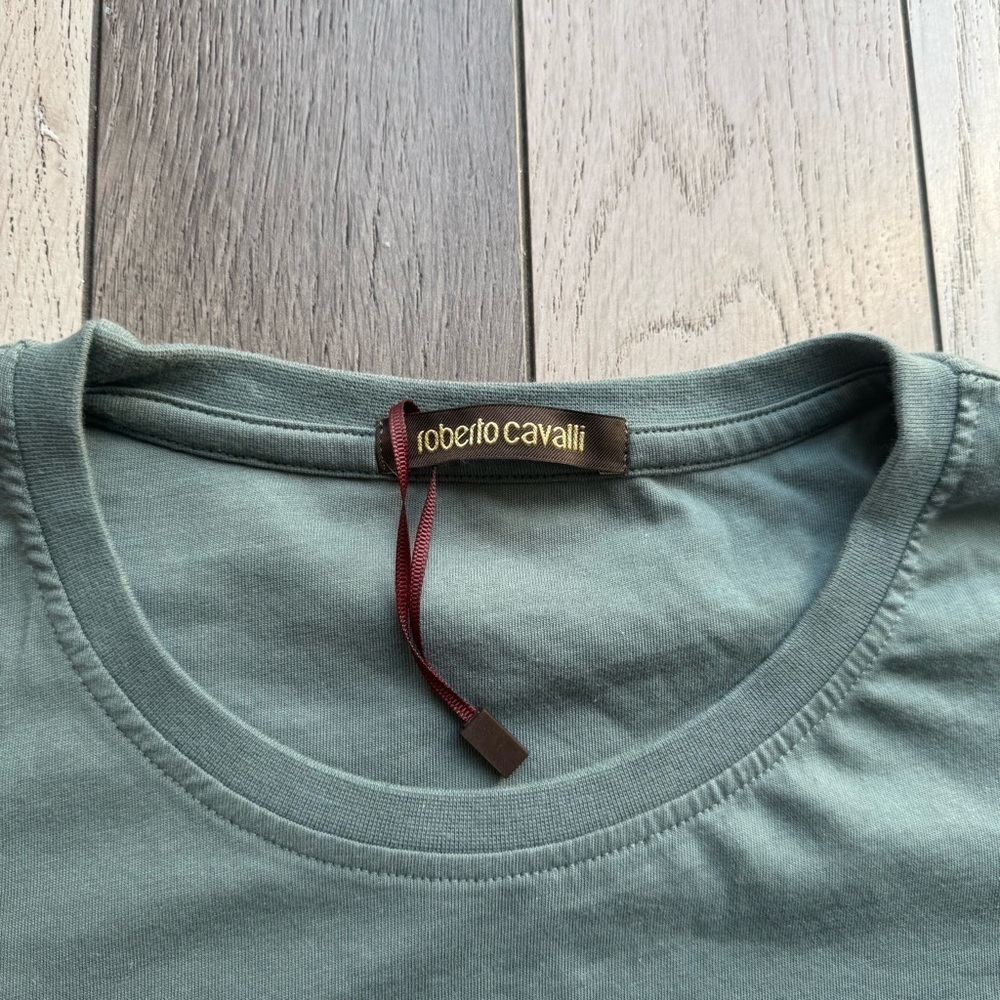 Roberto Cavalli Green and Pink Short Sleeve Tee - Picture 3 of 6